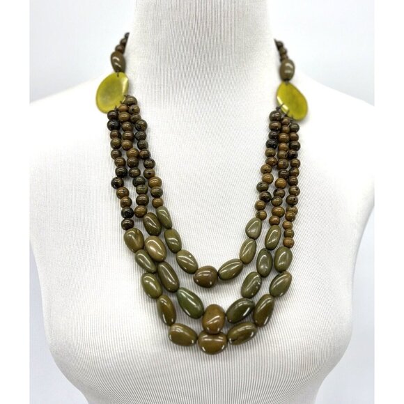Handmade TAGUA NUT Necklace Adjustable 32" Multi-strand Green - Picture 1 of 7